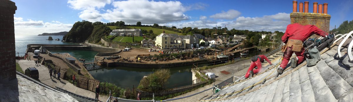 Applying Stormflex on roof in Charelstown, Cornwall